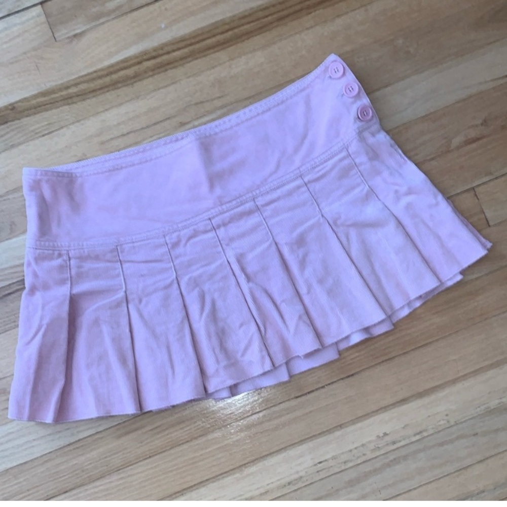 Y2K Pink Corduroy Skater Mini Skirt